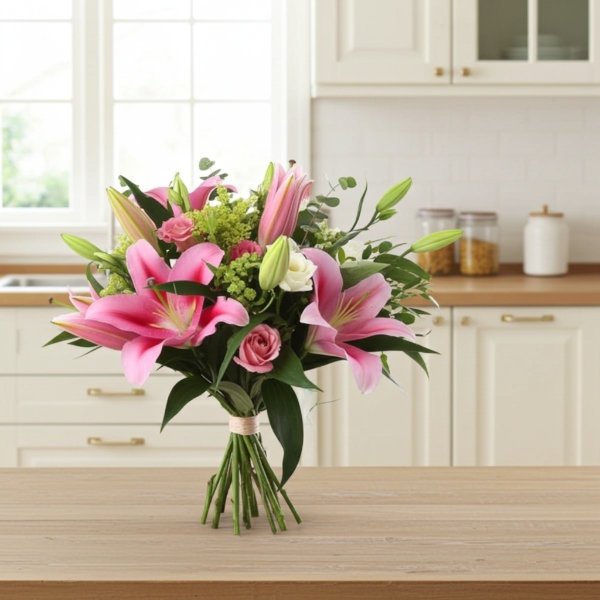 ADELAIDE Bouquet of pink lilies