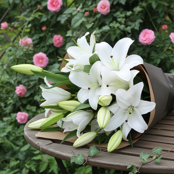 Casablanca white lilies