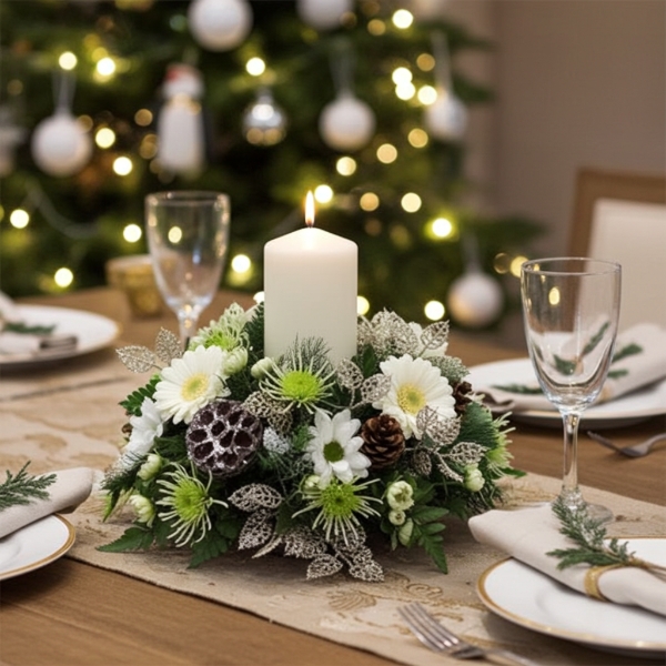 Christmas Candle | Table centre | Florist Norwich