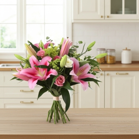 ADELAIDE Bouquet of pink lilies