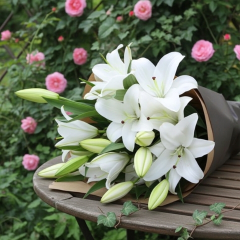 Casablanca white lilies