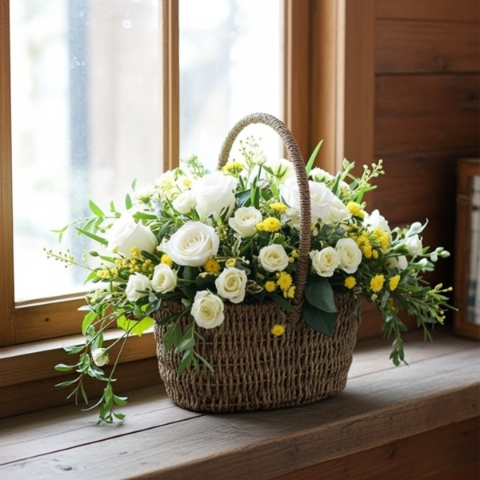 BA4 Basket Yellow and White